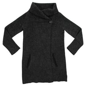 Jones New York Jones & Co Black Wool Blend Long Coat Women’s S Minimalist Grunge